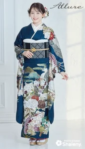 久間田 琳加 ×Allure（アリュール）の振袖-紺|成人記念の新作振袖ご紹介　AL-205