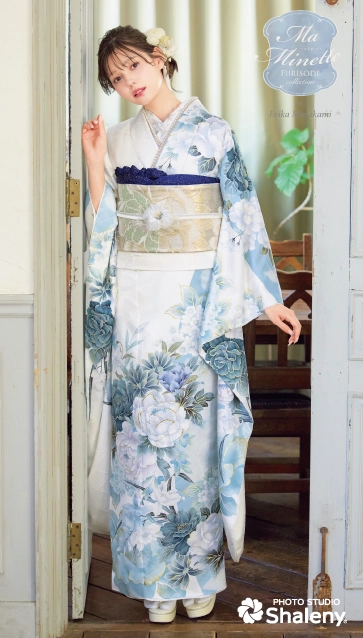 Ma Minette×村上愛花の振袖-水色|ハタチ記念の新作振袖ご紹介　MAF-708