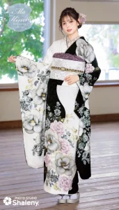Ma Minette×村上愛花の振袖-白黒|ハタチ記念の新作振袖ご紹介 MAF-712