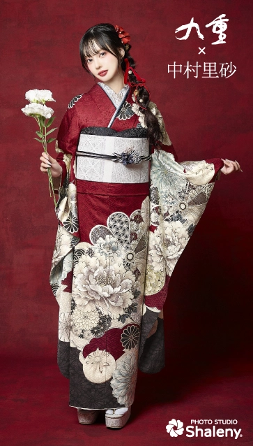 九重 × 中村里砂の振袖-赤|成人記念の新作振袖ご紹介　RN-601