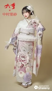 九重 × 中村里砂の振袖-白|成人記念の新作振袖ご紹介　RN-603