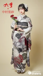 九重 × 中村里砂の振袖-白|成人記念の新作振袖ご紹介　RN-621