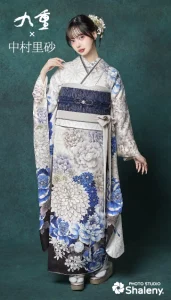 九重 × 中村里砂の振袖-白|成人記念の新作振袖ご紹介　RN-631