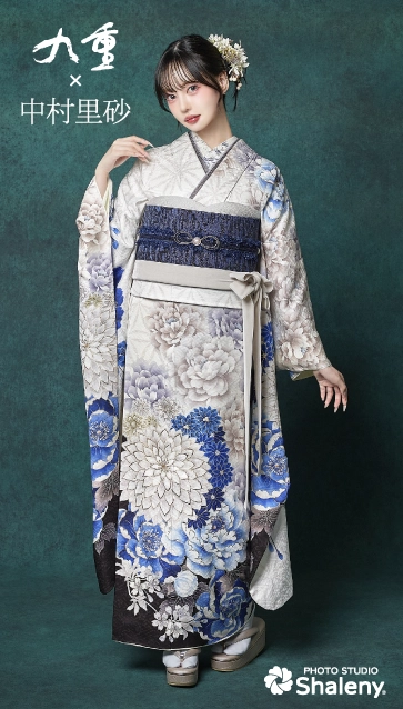 九重 × 中村里砂の振袖-白|成人記念の新作振袖ご紹介　RN-631