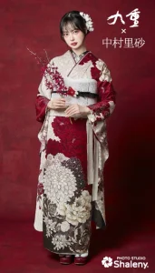 九重 × 中村里砂の振袖-ピンクベージュ|成人記念の新作振袖ご紹介　RN-632