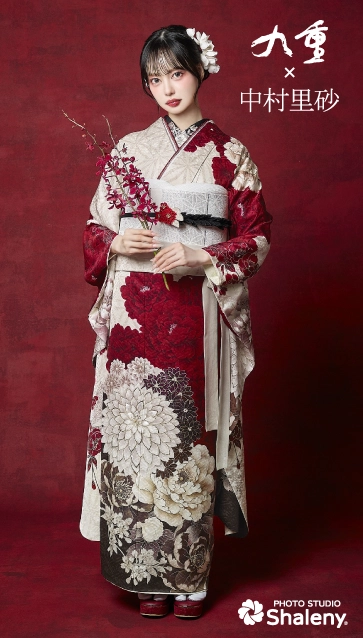 九重 × 中村里砂の振袖-ピンクベージュ|成人記念の新作振袖ご紹介　RN-632