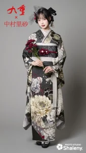 九重 × 中村里砂の振袖-チャコールグレー|成人記念の新作振袖ご紹介 RN-642