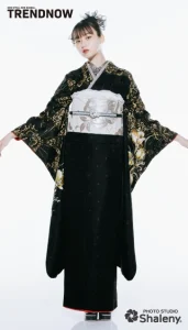 菊池日菜子 ×TRENDNOW（トレンドナウ）の振袖-黒|ハタチ記念の新作振袖ご紹介　TN-262