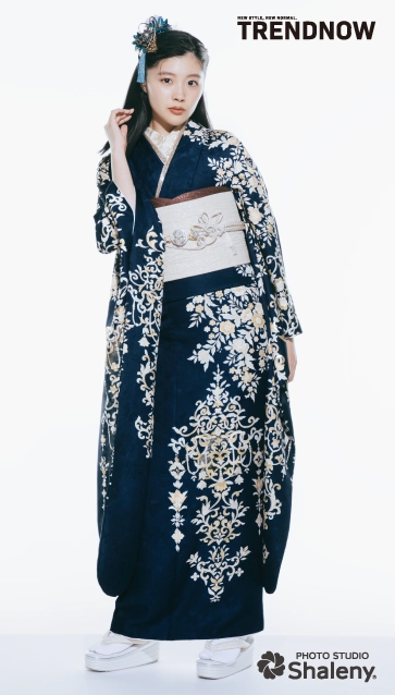 川床明日香 ×TRENDNOW（トレンドナウ）の振袖-紺|ハタチ記念の新作振袖ご紹介　TN-265