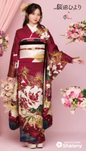 桜田ひより × aoi(葵衣)-赤|ハタチ記念の新作振袖ご紹介 aoi-034
