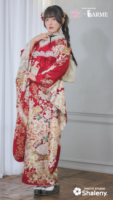 きゅるして×LARME（ラルム）の振袖-赤|ハタチ記念の新作振袖ご紹介　KYU-009