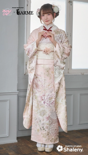 きゅるして×LARME（ラルム）の振袖-ピンク|ハタチ記念の新作振袖ご紹介　KYU-010