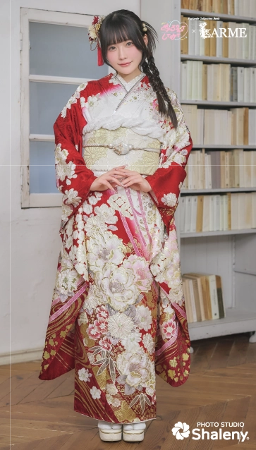 きゅるして×LARME（ラルム）の振袖-赤|ハタチ記念の新作振袖ご紹介　KYU-013