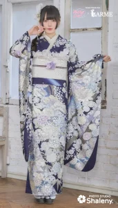 きゅるして×LARME（ラルム）の振袖-青紫|ハタチ記念の新作振袖ご紹介　KYU-015