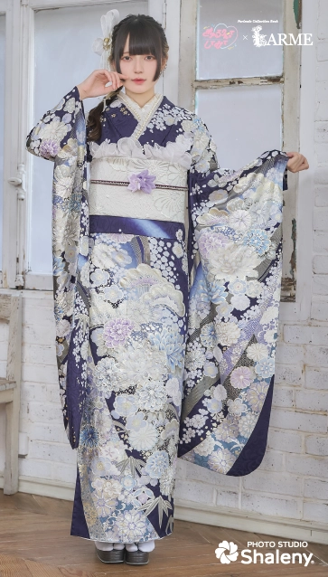 きゅるして×LARME（ラルム）の振袖-青紫|ハタチ記念の新作振袖ご紹介　KYU-015