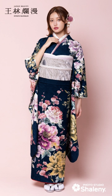 王林爛漫-紺|ハタチ記念の新作振袖ご紹介　OR-341