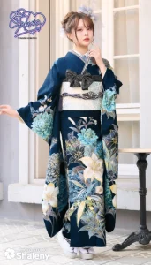 “Sakura(さくら)”ちゃんの振袖-紺|ハタチ記念の新作振袖ご紹介　SAF-24