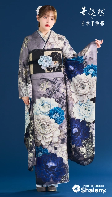 吉木千沙都×華徒然-紫|ハタチ記念の新作振袖ご紹介　HT-253