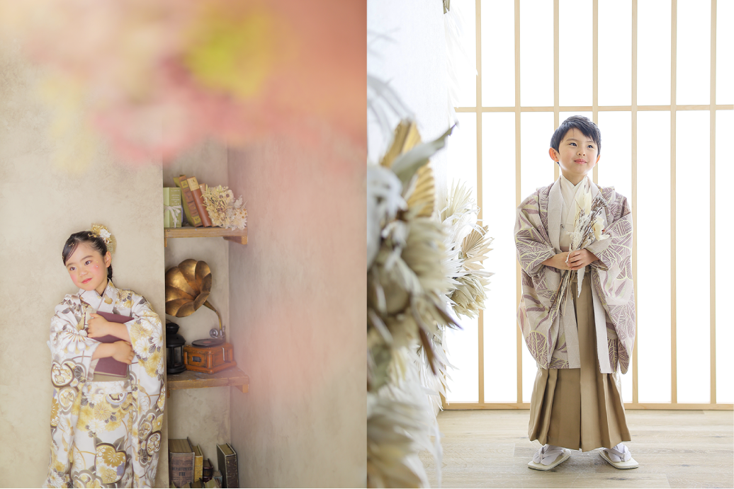 「全国こども写真スタジオ」総合ランキング3位のフォトスタジオ｜シャレニーで七五三撮影｜シャレニーの七五三写真撮影ならこんなに素敵な写真が撮れちゃいます｜七五三写真5歳男の子着物の写真①