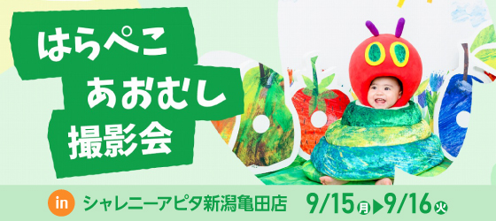 【新潟市】はらぺこあおむし撮影会｜こども写真撮影が大人気の写真館｜シャレニーアピタ新潟亀田店｜新潟市で注目のフォトスタジオ